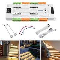 Contrôleur de lumières d'escalier 32 canaux détection du corps humain pour la bande lumineuse d'étape hôtel centre commercial contrôleur d'éclairage d'escalier