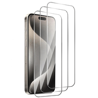 Protection d'écran en verre trempé 2.5D 9H pleine couverture pour iPhone 16 Pro Max, protecteur d'écran transparent en verre pour iPhone 16, film pour iPhone 16
