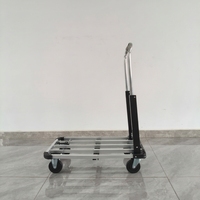 Chariot pliable portable en alliage d'aluminium avec roulettes silencieuses universelles, conception de rangement pliable pour le bureau, la maison et le transport logistique