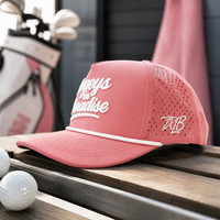 Gorra de Golf Personalizada para Hombre, 5 Paneles, Azul, Poliéster, Logotipo Bordado, Perforada, con Orificios Cortados con Láser, Gorra de Béisbol Impermeable, Gorra Deportiva