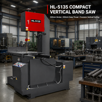 Scie à ruban verticale compacte en métal HL-5135, gorge de 350 mm, course de 500 mm, pour la découpe de plaques