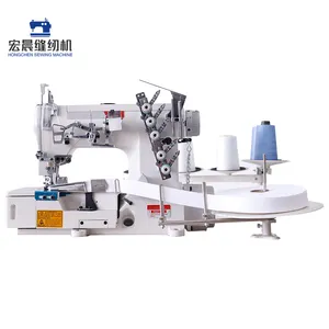 Wholesale Customized Electric Cylinder Bed Overlock Neckline Collar Cuff Seaming Manual Industrial Sewing Machine for Clothes