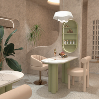 Table et chaise de manucure moderne de luxe avec dessus en marbre combinaison de chaise de bureau pour ongles pour salon de manucure
