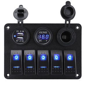 Accesorios para interruptores Yuhe YH-DH5-QC, panel de interruptores de control impermeable de 5 vías de 12V-24V, adecuado para embarcaciones, con interruptor basculante. - Product Image 4