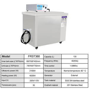 <span class=keywords><strong>Nettoyeur</strong></span> à ultrasons industriel personnalisé 135L, puissance réglable, numérique, pour nettoyage d'armes, injecteurs <span class=keywords><strong>diesel</strong></span>, DPF 2160W - Product Image 2