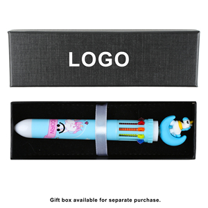 Wholesale 10 Colors Cute Color Ball <b>Pen</b> with Kawaii Silicone Animal Unicorn Head for Kids Student - Product Image 3