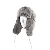 0-902-R2 Ruso Ushanka Invierno Sombrero de esquí al aire libre Piel de conejo transpirable para viajes y deportes