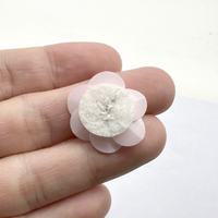 Fleurs décoratives en perles et sequins rose clair de 2,4 cm, faites à la main, pour accessoires de chaussures, sacs DIY et vêtements
