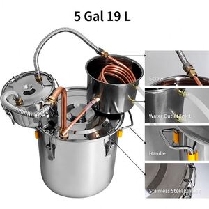 Kit de Destilación de Alcohol de Acero Inoxidable, 5 Galones/19L, para Uso Doméstico, Equipo de Destilación de Vino - Product Image 4