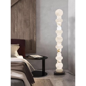 Lámpara de Pie de Mármol Natural LED con Cambio de Color E27 220V, Control por Interruptor, Diseño Decorativo para Sala de Estar, Dormitorio, Villa, Junto al Sofá - Product Image 3
