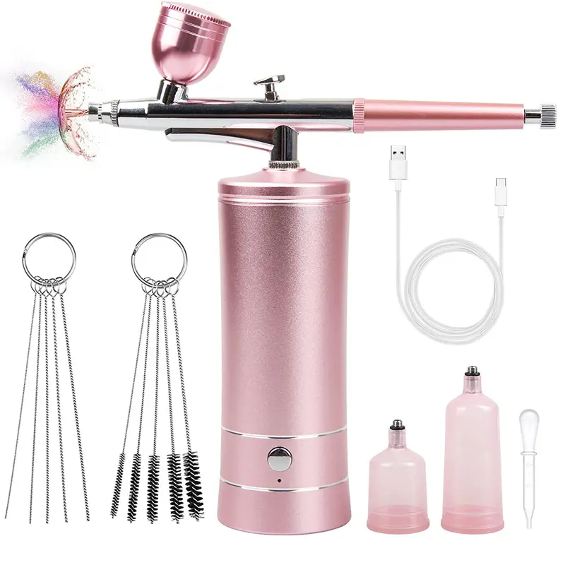 Hot Air Brush 3 In 1 Make Up Ombre Nail Machine Air Hair Brush Kit Paint Machine Gun Spray Cake Decorating Airbrush