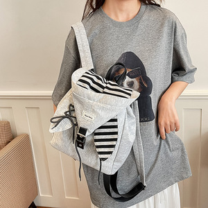 2026 Nieuwe Schattige Konijnenoren Lichtgewicht Grote Capaciteit Tas Dames <span class=keywords><strong>Laptop</strong></span> Custom Rugzak met Hoodie Ademend Sweatshirt Materiaal - Product Image 4