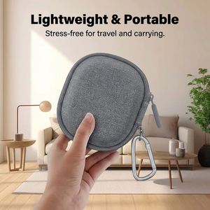 Étui de rangement portable personnalisé en EVA pour écouteurs, mini étui rigide à fermeture éclair avec mousqueton, pour écouteurs sans fil et petits gadgets - Product Image 2