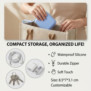Nouveauté : Mini sac de rangement en silicone personnalisé, porte-monnaie portable, organiseur de câbles - Product Image 2