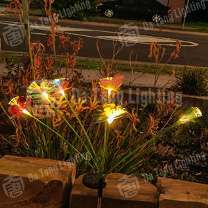 Lumière décorative à piquet de jardin en forme de papillon, alimentée par énergie solaire, en acier inoxydable, IP65, LED, pour jardins résidentiels, expositions de festivals, éclairage - Product Image 5