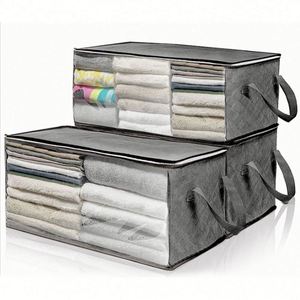 Sac de rangement classique populaire, meilleure qualité, fenêtre transparente, grand sac de rangement pour bagages sous le lit, vêtements, ensemble de 3 pièces, sac de rangement matelassé - Product Image 1