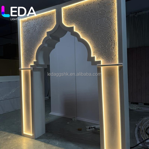 ฉากหลังเวทีไฟ LED สีขาว PVC ยอดนิยม ลายอินเดีย 3 มิติ อะคริลิค สำหรับงานแต่งงาน - Product Image 2