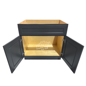 Fabricant vietnamien d'armoires de cuisine en gros prêtes à monter Armoires de base pour évier de cuisine américain en bois massif à prix abordable - Product Image 1