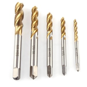 Jeu de tarauds <span class=keywords><strong>et</strong></span> filières à rainure hélicoïdale, tarauds en laiton, machine à tarauder, <span class=keywords><strong>taraud</strong></span> hélicoïdal HSS, <span class=keywords><strong>taraud</strong></span> à rainure hélicoïdale - Product Image 1