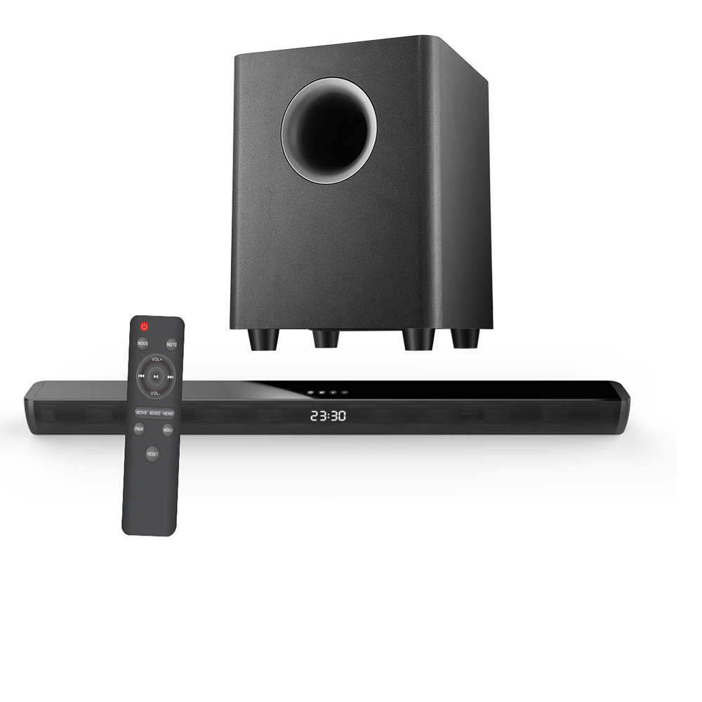 Barre De Son TV Bluetooth 150W - 2.1ch Avec Subwoofer Intégré - HDMI ARC, Optique, Voix Claire