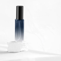 Recharge de 10 ml, flacon pulvérisateur vide de luxe exclusif avec dégradé bleu de 0.34 oz, Mini parfum en verre