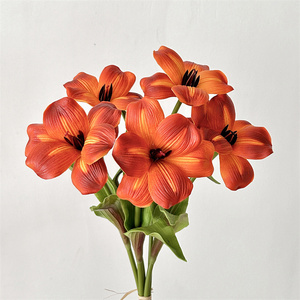 <span class=keywords><strong>Tulipani</strong></span> artificiali fiore apertura testa singola finta vero tocco <span class=keywords><strong>tulipani</strong></span> bianco rosa giallo decorazione di nozze fiore - Product Image 6