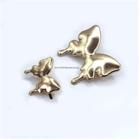 En stock, accessoires métalliques en alliage de zinc personnalisables, motifs papillon et abeille, pour fleurs de chaussures DIY, vêtements et confection de logos sur mesure