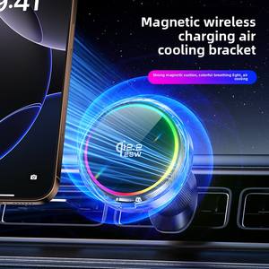 Soporte Magnético para Teléfono de <span class=keywords><strong>Coche</strong></span> con Ventilación de Aire, Carga Inalámbrica Súper Rápida QI2.2 de 25W, Luz Colorida, Rotación de 360 Grados, 2025 - Product Image 6