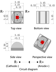 Aln khung đóng gói 660nm 665nm 3 Wát 3535 Red <span class=keywords><strong>High</strong></span> <span class=keywords><strong>Power</strong></span> <span class=keywords><strong>LED</strong></span>/công suất cao 660nm 1 Wát 3 Wát Red <span class=keywords><strong>Led</strong></span> Chip - Product Image 2