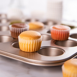 Fabake 24 Cavity Mini Muffin Pan Carbon Steel Reusable Baking Mold For Cupcakes And Chiffon Cake - Product Image 1