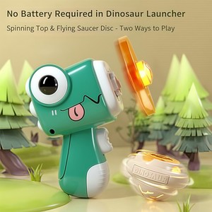 Niños brillan plástico libélula giratoria giroscopio lanzador juguete dinosaurio forma platillo volador pistola juguete al aire libre - Product Image 4