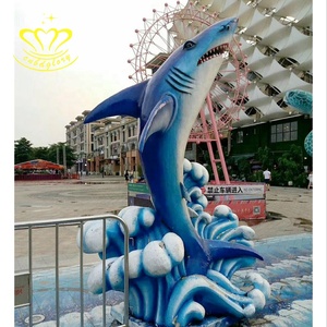 Décoration extérieure caractéristique de l'eau <span class=keywords><strong>Waterworld</strong></span> Art Sculpture Statue de dauphin en fibre de verre Produit artisanal en résine - Product Image 6