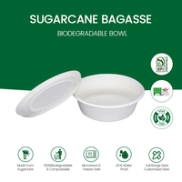 Vente en gros de bols de cuisine en bagasse de canne à sucre compostables et biodégradables avec couvercle, logo personnalisé