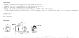 กล้องสแกนพื้นที่อุตสาหกรรม MV-CU004-10GC hikrobot ระบบ0.4MP IMX297มองเห็นเครื่องถ่ายภาพชัตเตอร์ทั่วโลก126.5fps ความเร็วสูงมาก - Product Image 6