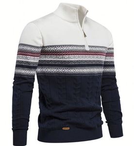 Suéteres de punto de cuello alto para hombres con estilo para eventos casuales de otoño e invierno, prendas de punto cálidas transpirables - Product Image 3