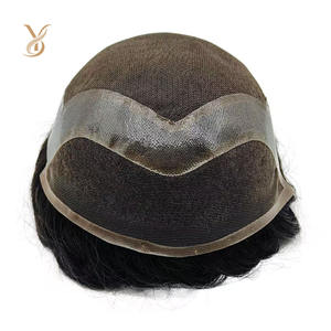 ท็อปเป้ผมแท้สำหรับผู้ชาย ทำจากผมอินเดียแท้แบบดิบ คุณภาพเรมี่  วิกผมทดแทนผมสำหรับผู้ชาย - Product Image 1