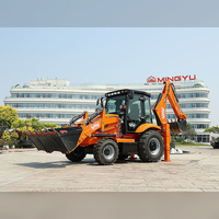 Backhoe Loader Excavator Loader untuk Konstruksi Jalan, Mesin Mingyu Dua-dalam-Satu Tersedia di Stok