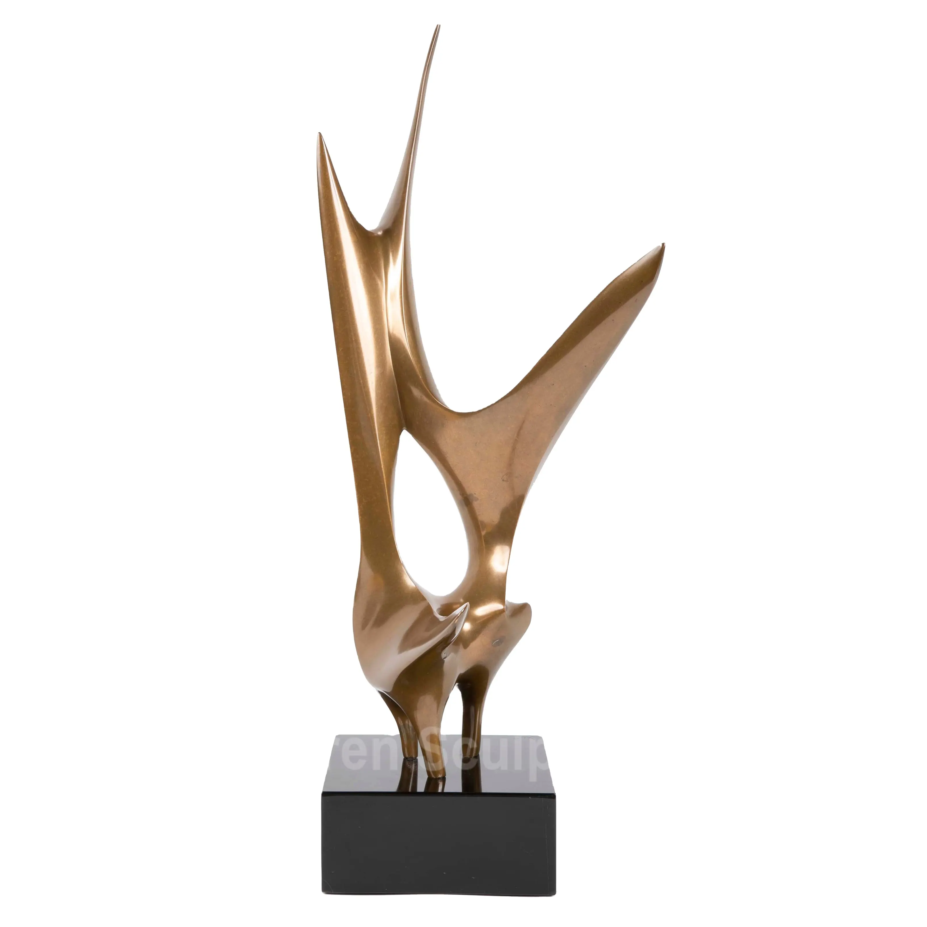 Escultura hecha a medida moderna abstracta artística metal artesanía arte estatua de bronce para decoración de escritorio