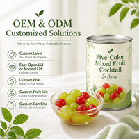 Gemengd fruit in blik 850g Perzik Peer Druif Mix HALAL Private Label Makkelijk te openen deksel Supermarkt Groothandel Export Aanbod