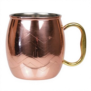 Wholesale Handmade Hammered Copper Moscow Mule Mug With Brass Handle Perfect For Cocktails And Beer Barware Supply Low Price - Product Image 1