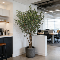 Arbre d'olivier artificiel de 270 cm, rond, pour intérieur, maison, hôtel, restaurant, plastique, Noël, mariage, faux olivier avec troncs naturels