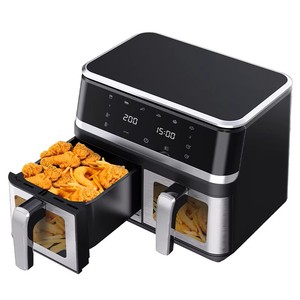 Dual Basket Air Fryer 8 Quart With 8 Presets 2 Zone Oil Less Healthy Cooker Observation Windows