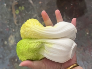 Modèle de chou artificiel en PU, réaliste, toucher doux, pour présentation et photographie, jaune-vert - Product Image 2