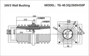 Screen Shield Wall Bushing High Voltage Epoxy Resin Bushing Insulator für 40.5KV 260X450P