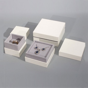 Custom logo White Earring Jewelry Box Velvet Jewelry Box Packaging <b>Book</b> Style Bracelet Necklace Ring Jewelry Set <b>Boxes</b> - Product Image 3