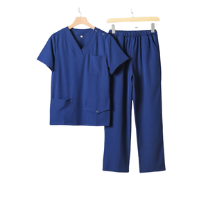 Ensembles d'uniformes d'infirmière à col en V unisexe de haute qualité en coton et Spandex imperméable à l'eau Med Couture gommage extensible pour médecins infirmières - Product Image 1