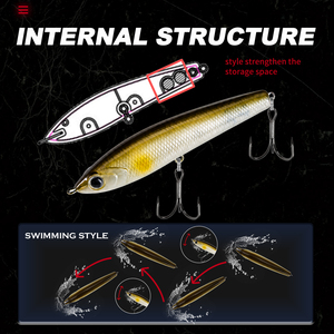 เหยื่อปลอมแบบดินสอ Red <span class=keywords><strong>Devil</strong></span> Floating Pencil Lure ขนาด 75 มม. น้ำหนัก 6 กรัม แบบ WTD Walk the Dog สำหรับตกปลาผิวน้ำ หัวสีแดง เรืองแสง UV สำหรับตกปลาแบส ปลาไพค์ ตกปลาชายฝั่ง - Product Image 3
