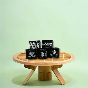 Pot de fleurs moderne noir pour décoration intérieure, support élégant pour bureau, plante décorative de table pour la maison et le bureau - Product Image 3