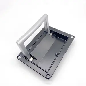 Hot Sale LS703-1 Big Zinc Alloy Black Industrial Concealed Recessed Cabinet Handle For Toolbox