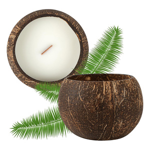 Vela de cáscara de <span class=keywords><strong>coco</strong></span> hecha a mano con aceites esenciales de cera de soja natural Fragancia ecológica para el hogar-para juegos de regalo de Acción de Gracias de vacaciones - Product Image 5